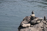 Fototapeta Big Ben - Balanced stone on a jeju beach