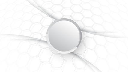 Wall Mural - grey white abstract technology background with various technology elements hi-tech communication con