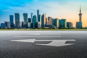 Wall Mural - city road through modern buildings in China