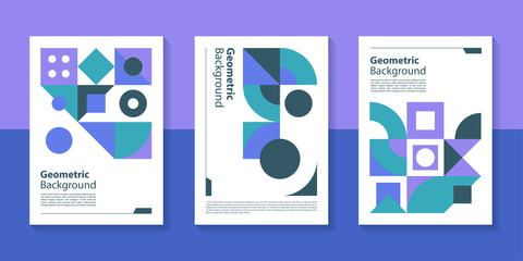 Poster - Modern geometric poster background design with abstract shape.