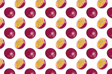 Poster - Pattern of fresh fruits isolated on creative colored texture