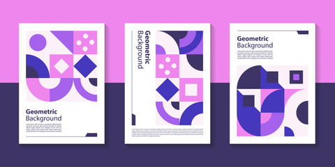 Aufkleber - Modern geometric poster background design with abstract shape.