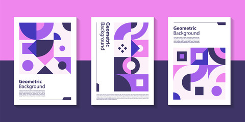Aufkleber - Modern geometric poster background design with abstract shape.