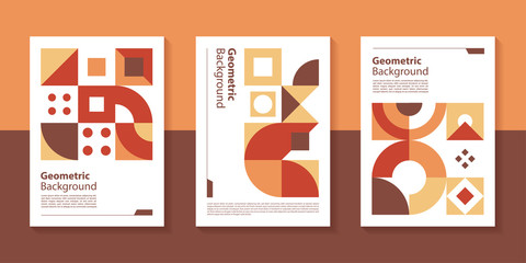Aufkleber - Modern geometric poster background design with abstract shape.