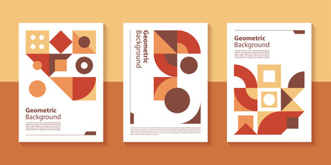 Aufkleber - Modern geometric poster background design with abstract shape.