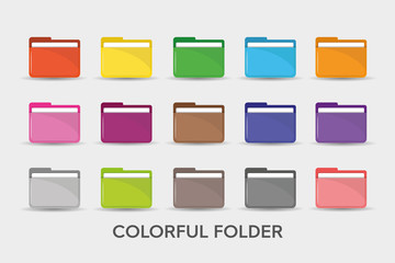 Wall Mural - Colorful folders icon simple flat style vector illustration.