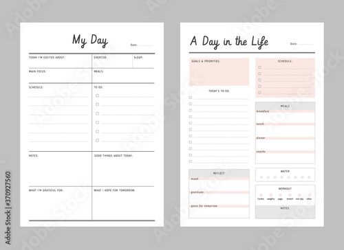 Daily planner printable template Vector Poster Mural XXL