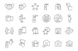 © pixelalex - Coronavirus prevention linear icons on white background. Editable stroke
