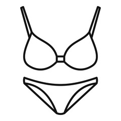 Sticker - Vintage swimsuit icon. Outline vintage swimsuit vector icon for web design isolated on white background