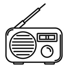 Poster - Portable radio icon. Outline portable radio vector icon for web design isolated on white background