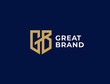 GB. Monogram of Two letters G&B. Luxury, simple, minimal and elegant GB logo design. Vector illustration template.
