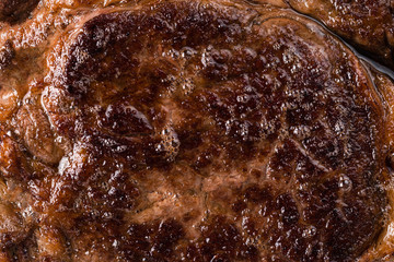 Canvas Print - texture of grilled meat close up background