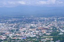 Beautiful Top View Cityscape Of The Chiangmai Northern Thailand 