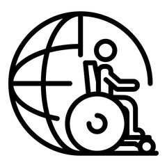 Poster - Global inclusive education icon. Outline global inclusive education vector icon for web design isolated on white background