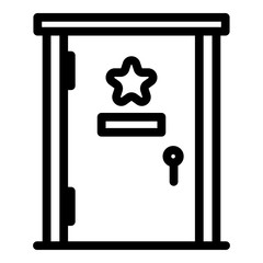Poster - star door dressing room icon. outline star door dressing room vector icon for web design isolated on