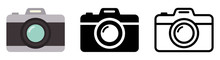 Camera Icon Set. Photo Camera In Flat Style. Vector