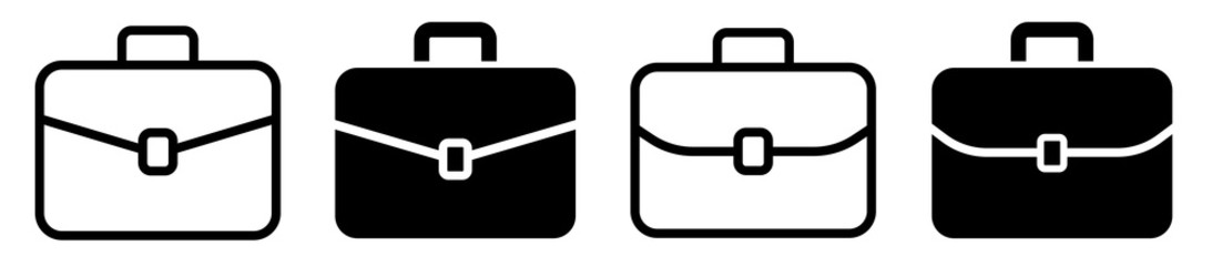 Briefcase icon collection. Different brifecase set. Vector