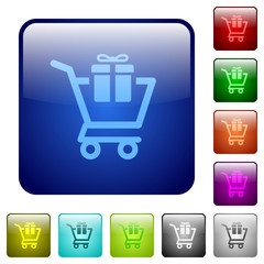 Poster - Gift shopping color square buttons