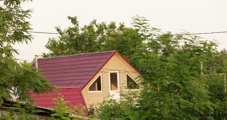 A house in the village, surrounded by trees