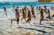 Nippers competitors in surf lifesaving competition, Australia