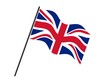 isolated united kingdom  flag waving by the wind 