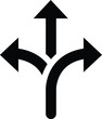 flexibility icon, vector illustration.arrow vector icon.Three-way direction arrow sign.3-way arrow 