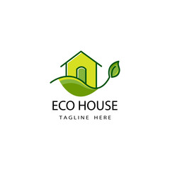 Wall Mural - green house logo template design vector