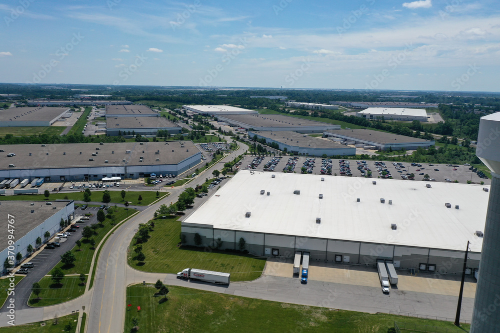 Pouges Warehouse Cincinnati Aerial photo of warehouse and distribution centers near the Cincinnati ...