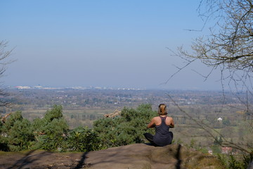 Meditating in nature with a view