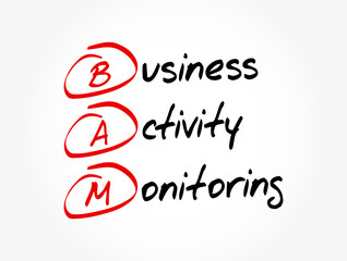 Poster - bam - business activity monitoring acronym, concept background