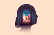 Fortress Entrance Inside Of Woman's Head