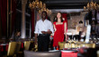 © JackF - Portrait of happy African-American man and young beautiful Caucasian woman walking in luxury restaurant