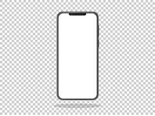 smartphone frameless with a blank screen lying on a flat surface. high resolution vector for infogra