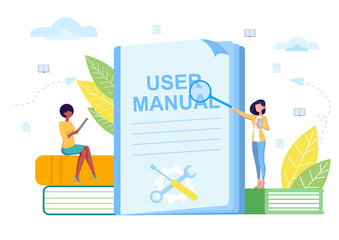 Poster - concept of manual studies. vector illustration. training for career advancement
