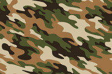 Full Seamless Camouflage Texture Skin Pattern Vector For Military Textile. Usable For Jacket Pants Shirt And Shorts. Army Camo Masking Design For Hunting Fabric Print And Wallpaper. 