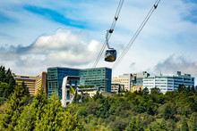 The Cable Car And Tramway That Carries Patients To A Hospital On A Hill In South Portland, Oregon.