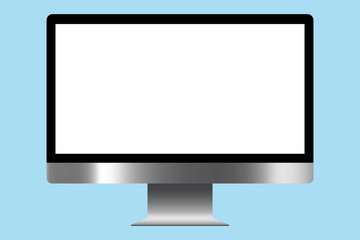 Aufkleber - monitor on a blue background. computer monitor with blank screen. mocap-style monitor. vector image.