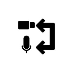 Poster - convert video to audio icon. application icon. perfect for logo, website, application, presentation and more product. icon design solid style