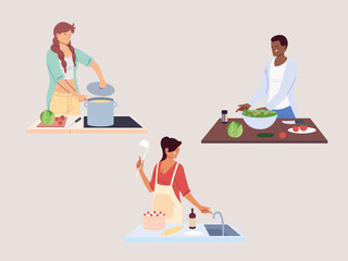 Poster - set of people preparing food