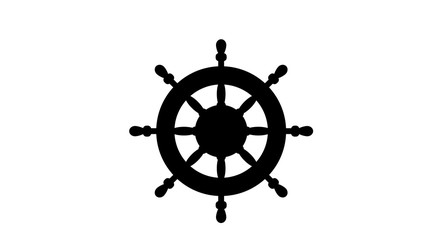 ship steering wheel icon illustration on white background