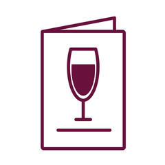 Poster - wine cup drink in menu card line style