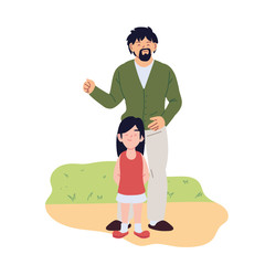 Canvas Print - Father and daughter cartoons vector design