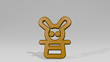 business magic rabbit 3D icon casting shadow - 3D illustration for background and concept