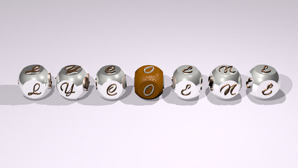 Poster - nutrition supplements: Lycoene text of cubic individual letters - 3D illustration