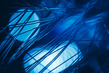 Poster - Beautiful optical fiber colored  line bokeh on a dark background.