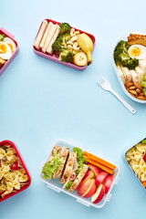 Wall Mural - School lunchbox with healthy meal