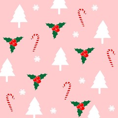 Wall Mural - christmas pattern decor paper vector illustration	