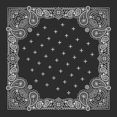 Bandana Paisley Ornament Design with skulls