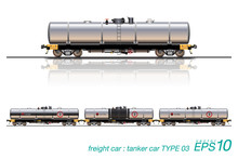 VECTOR EPS10 - Tanker Car, Type Of Freight Car Railroad. Isolated On White Background.