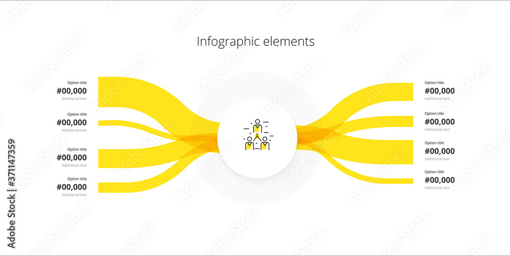 Business process chart infographics with 8 step options. Rectangular ...
